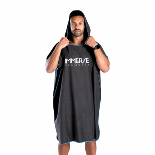 Micro fibre towel hoodie front view